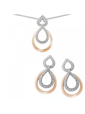 Orphelia Silver Set: Chain-pendant + Earrings SET-7092/1 #1
