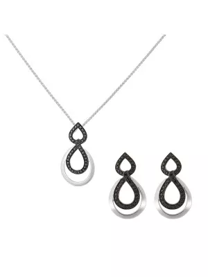 Orphelia Silver Set: Chain-pendant + Earrings SET-7092/2 #1