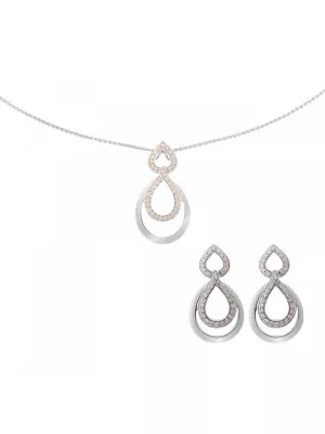 Sterling Silver Set: Chain-Pendant + Earrings SET-7092 #1