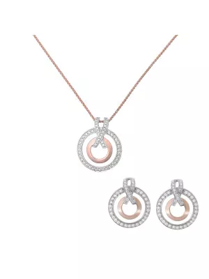 Orphelia Silver Set: Chain-pendant + Earrings SET-7095/1 #1