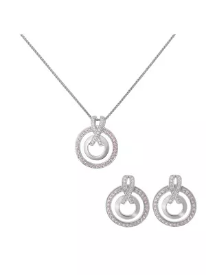 Orphelia Silver Set: Chain-pendant + Earrings SET-7095 #1