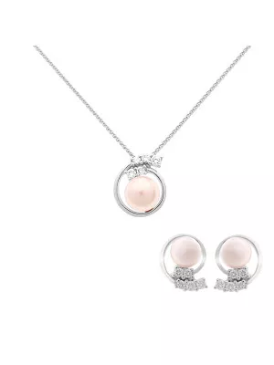 Orphelia Silver Set: Chain-pendant + Earrings SET-7117 #1