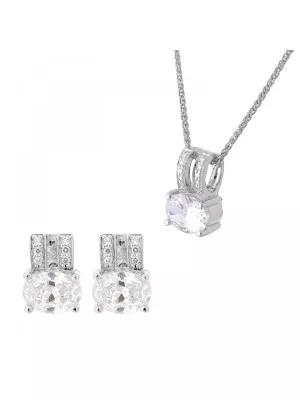 Orphelia Sterling Silver Set: Chain-Pendant + Earrings SET-7122 #1