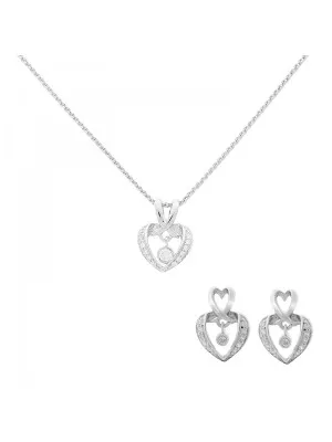 Orphelia Silver Set: Chain-pendant + Earrings SET-7126 #1