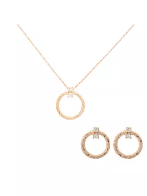 Orphelia Silver Set: Chain-pendant + Earrings SET-7129/RG #1