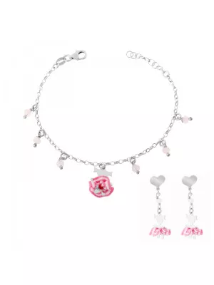 Child's Silver Set: Bracelet + Earrings SET-7133 #1