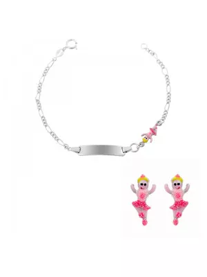 Child's Silver Set: Bracelet + Earrings SET-7137 #1