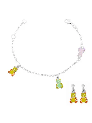 Child's Silver Set: Bracelet + Earrings SET-7140/YE #1