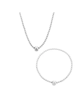 Orphelia Silver Set: Bracelet + Necklace SET-7157 #1