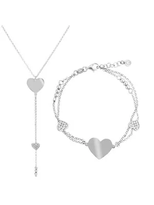 Orphelia Silver Set: Chain + Bracelet SET-7384 #1