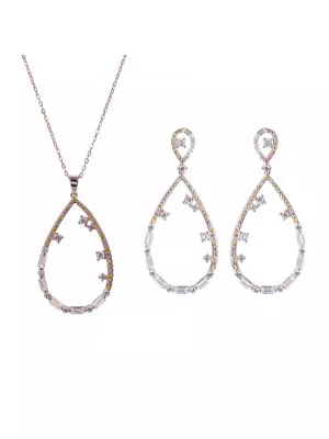 Set Valley Silver Set: Necklace + Earrings SET-7423/RG