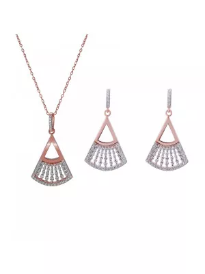 Sterling Silver Set: Necklace + Earrings SET-7436 #1