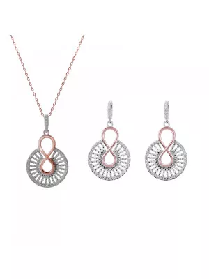 Silver Set: Necklace + Earrings SET-7437 #1