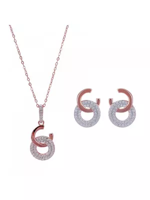 Orphelia Silver Set: Chain-pendant + Earrings SET-7440 #1