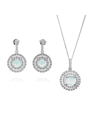 Silver Set: Chain-pendant + Earrings SET-7481/BC