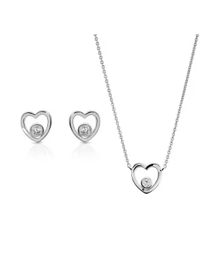 Orphelia Silver Set: Necklace + Earrings SET-7484 #1