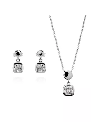 Silver Set: Necklace + Earrings SET-7486 #1