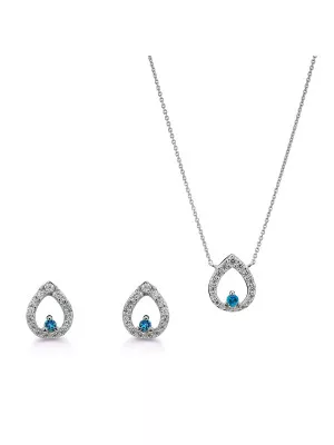 Orphelia Silver Set: Necklace + Earrings SET-7487 #1