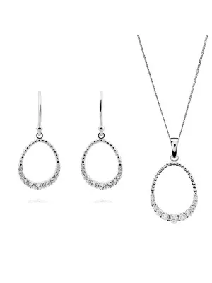 Orphelia Silver Set: Chain-pendant + Earrings SET-7494 #1