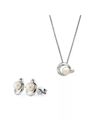 Mathilde Silver Set: Chain-pendant + Earrings SET-7510 #1