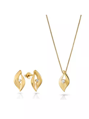 Orphelia Milan Silver Set: Chain-pendant + Earrings SET-7519/G #1