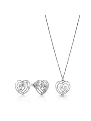 Orphelia Euphoria Silver Set: Chain-pendant + Earrings SET-7522 #1