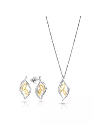 Charlotte Silver Set: Chain-pendant + Earrings SET-7523 #1