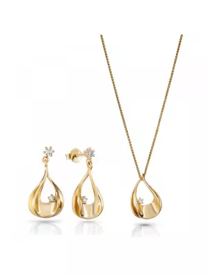 Etoile Silver Set: Chain-pendant + Earrings SET-7524/G #1