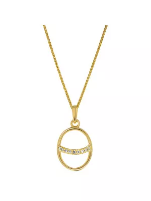 Orphelia® 'Amaliada' Women's Sterling Silver Pendant with Chain - Gold ZH-7572