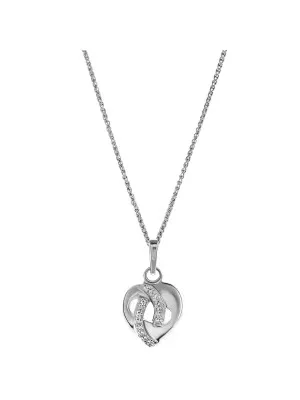 Orphelia® 'Amore' Women's Sterling Silver Pendant with Chain - Silver ZH-7577