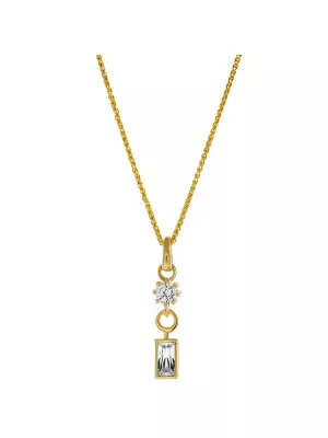 Orphelia® 'Madelyn' Women's Sterling Silver Pendant with Chain - Gold ZH-7583/G