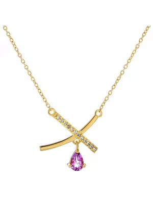 Orphelia® 'Charlotte' Women's Sterling Silver Necklace - Gold ZK-7580/A