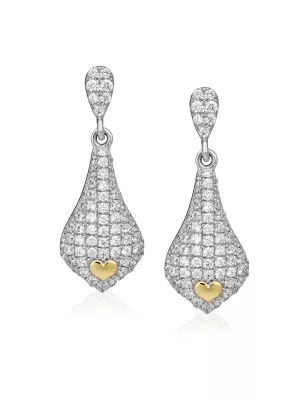 Orphelia® Women's Sterling Silver Drop Earrings - Silver/Gold ZO-5220