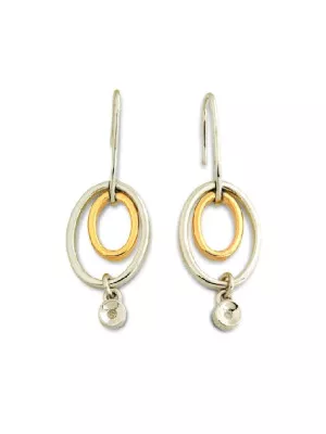 Orphelia® Women's Sterling Silver Drop Earrings - Silver/Gold ZO-5705