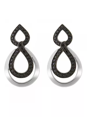 Orphelia Amber Silver Drop Earrings ZO-7092/2 #1