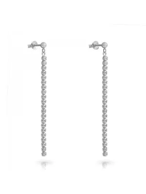 Glitter Sterling Silver Drop Earrings ZO-7548 #1