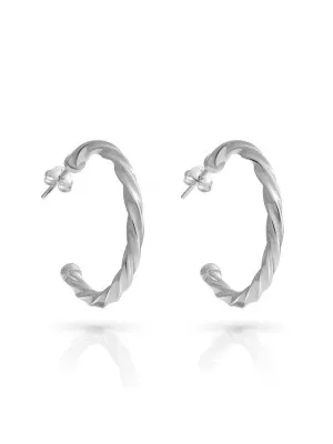 Beverly Sterling Silver Hoop Earrings ZO-7554 #1