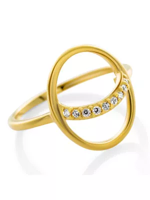 Orphelia® 'Amaliada' Women's Sterling Silver Ring - Gold ZR-7572