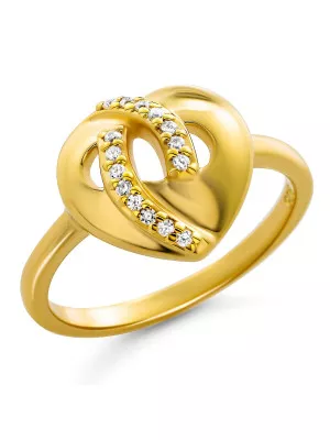 Orphelia® 'Amore' Women's Sterling Silver Ring - Gold ZR-7577/G