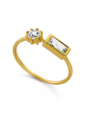 Orphelia® 'Madelyn' Women's Sterling Silver Ring - Gold ZR-7583/G