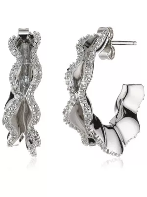 Orphelia® Women's Sterling Silver Hoop Earrings - Silver ZO-5792