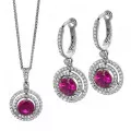 Orphelia Silver Set: Chain-pendant + Earrings SET-7049 #1