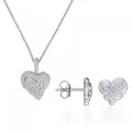 Orphelia® 'Hazel' Women's Sterling Silver Set: Chain-Pendant + Earrings - Silver SET-7082