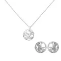 Silver Set: Chain-pendant + Earrings SET-7085 #1