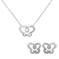 Sterling Silver Set: Chain-Pendant + Earrings SET-7088