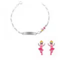 Child's Silver Set: Bracelet + Earrings SET-7137 #1