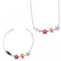 Silver Set: Bracelet + Necklace SET-7147 #1