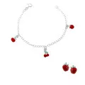 Silver Set: Bracelet + Earrings SET-7149 #1