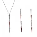 Sterling Silver Set: Necklace + Earrings SET-7433 #1