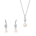 Clara Silver Set: Chain-pendant + Earrings SET-7515 #1